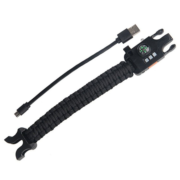 5PCS AK17 Multi-functional Nylon Braided Rechargeable LED Remote Infrared Ray Survival Bracelets