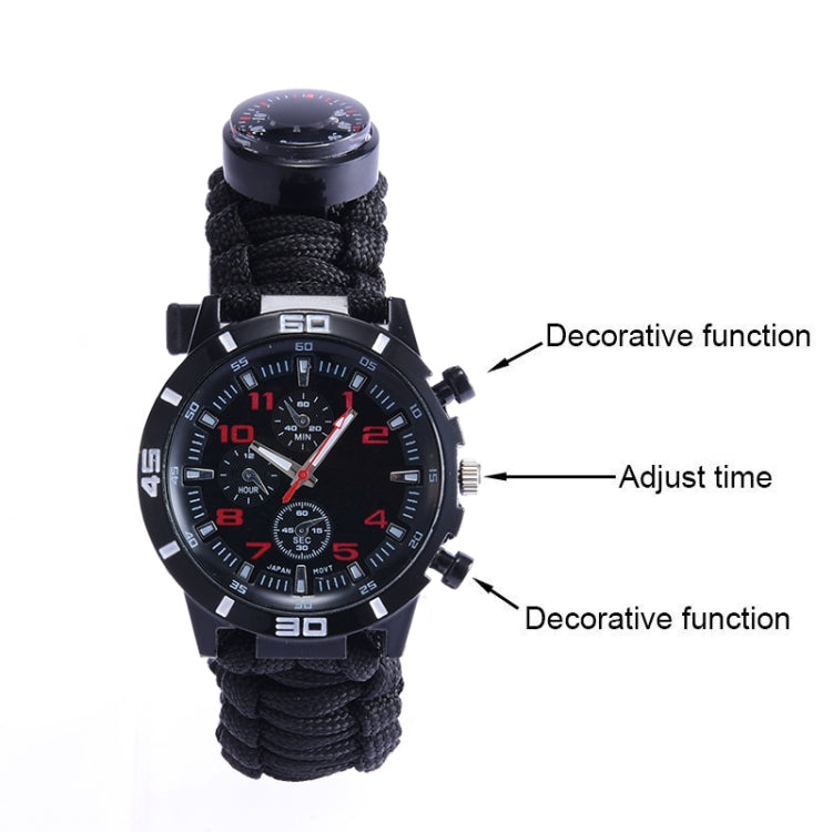 Outdoor Survival 16 in 1 Multi-functional Compass Fire Stone Mountaineering Watch