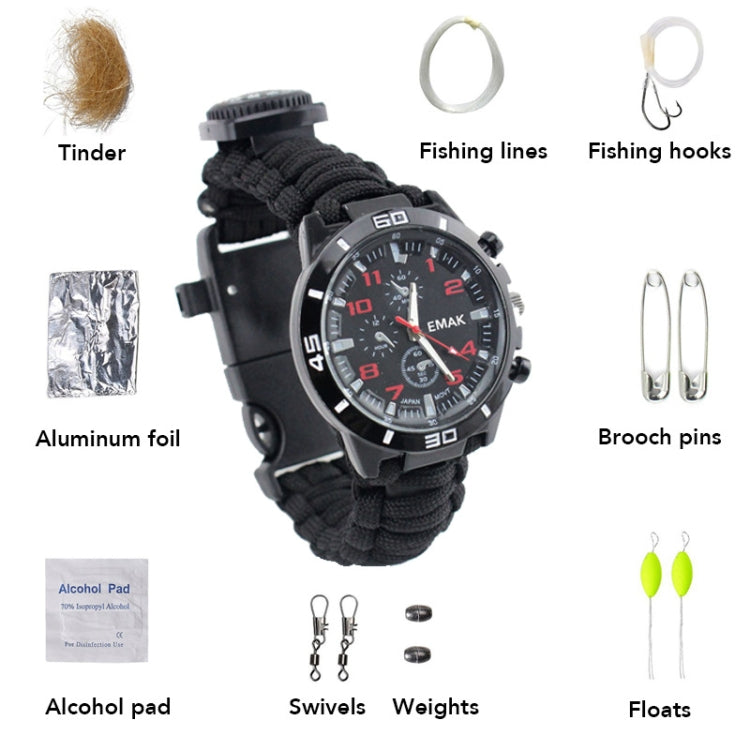 Outdoor Survival 16 in 1 Multi-functional Compass Fire Stone Mountaineering Watch