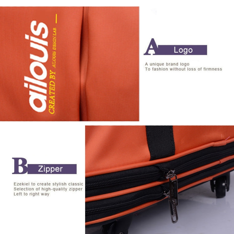 91L Retractable Suitcase Foldable Unisex Suitcase Lockable Travel Spinner Rolling Trolley Clothing Bag