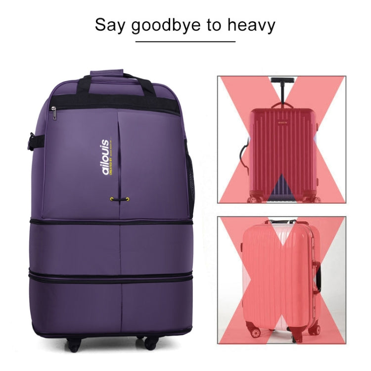91L Retractable Suitcase Foldable Unisex Suitcase Lockable Travel Spinner Rolling Trolley Clothing Bag