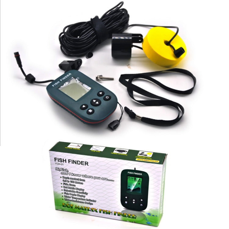 YDH-01 200KHz Sonar Sensor 0.7-100m Depth Wired Sounder Alarm Fish Finder with LCD Display