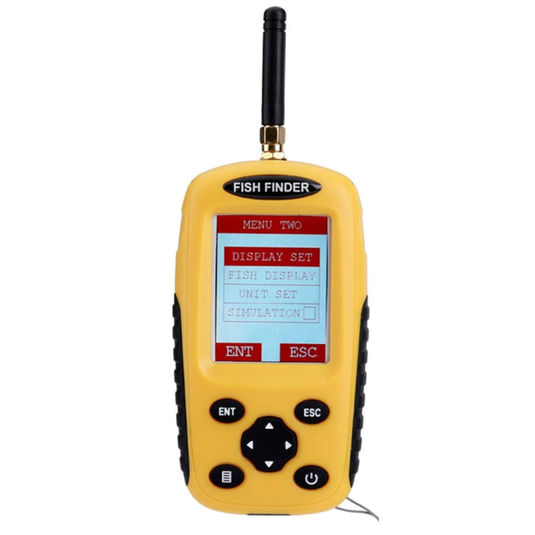 XF-03 Wireless Fish Detector 125KHz Sonar Sensor 0.6-36m Depth Locator Fishes Finder with 2.4 inch LCD Screen & Antenna, Built-in Water Temperature Sensor