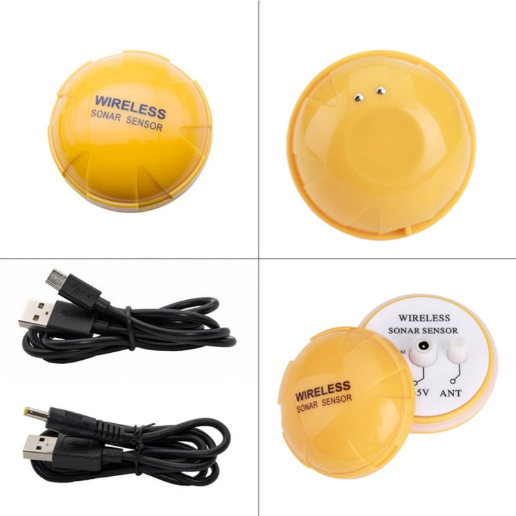 XF-03 Wireless Fish Detector 125KHz Sonar Sensor 0.6-36m Depth Locator Fishes Finder with 2.4 inch LCD Screen & Antenna, Built-in Water Temperature Sensor