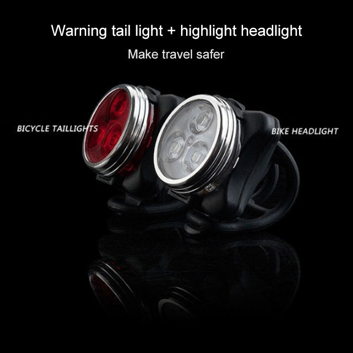 HJ-03050LM COB Lamp Bead USB Charging Four-speed Dimming Waterproof Bicycle Headlight + Taillight Set