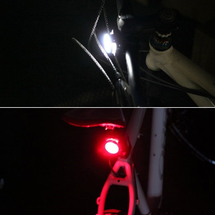 HJ-03050LM COB Lamp Bead USB Charging Four-speed Dimming Waterproof Bicycle Headlight + Taillight Set