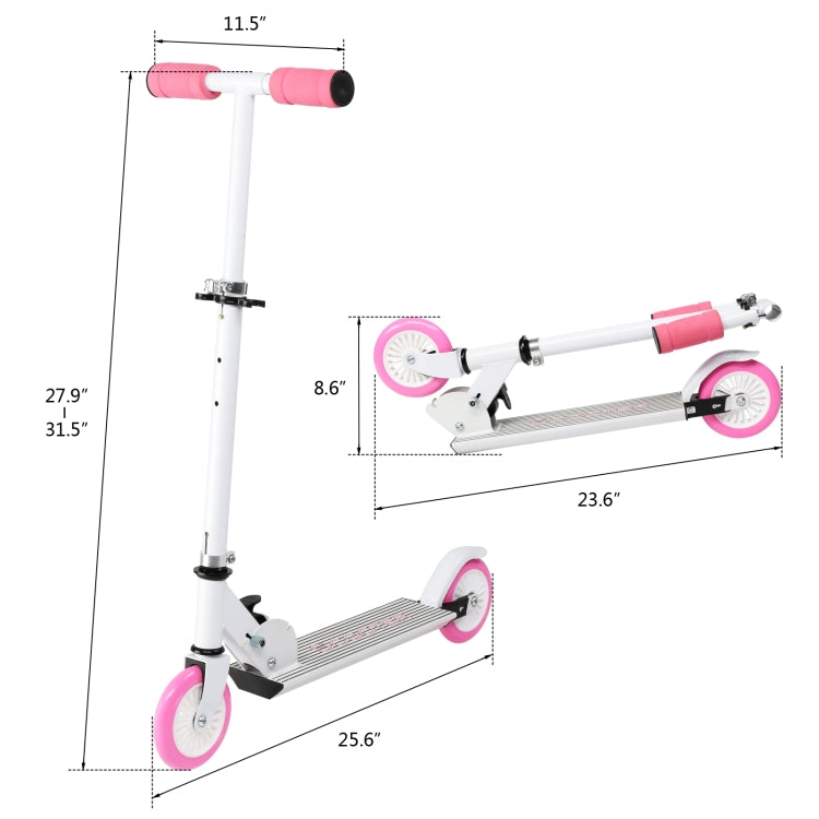 [US Warehouse] 3 Height Adjustable Easy Folding Scooter for Teens, Size: 65.02x29.21x80.01cm