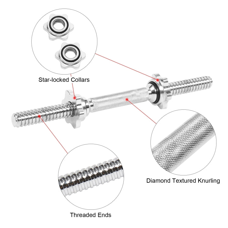 [US Warehouse] 2 PCS Home Gym Fitness Strength Training Dumbbell Bar, Size: 15.7 inch