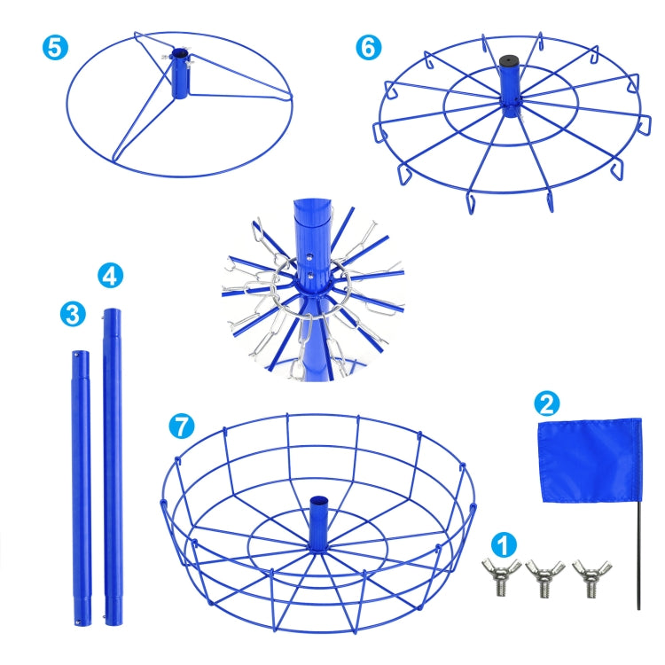 [US Warehouse] Outdoor Portable Metal Flying Disc Holder, Size: 132x63.5x63.5cm(Blue)