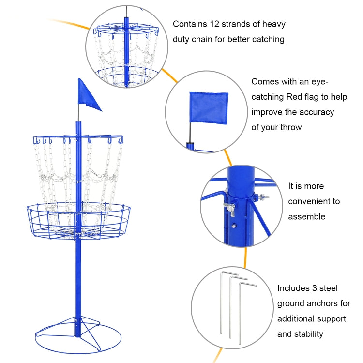 [US Warehouse] Outdoor Portable Metal Flying Disc Holder, Size: 132x63.5x63.5cm(Blue)