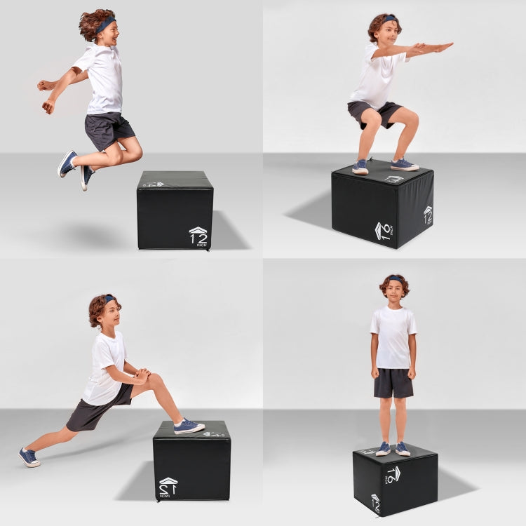 [US Warehouse] 3 in 1 Foam Plyometric Box High Density Heavy Duty Foam Jumping Box Platform for Home Gym Fitness, Size: 30x35x40cm