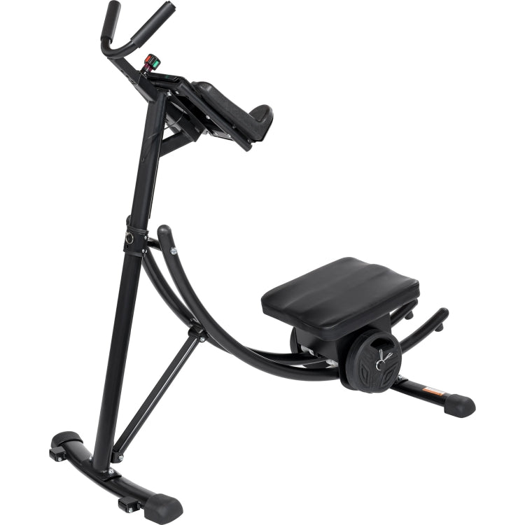 [US Warehouse] Indoor Lazy Abdomen Machine with Adjustable Seat & Digital Counter & Weight Block, Bearable Weight: 400lbs (Black)
