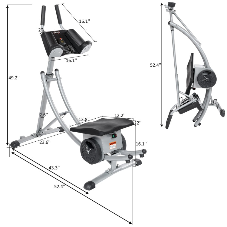 [US Warehouse] Indoor Lazy Abdomen Machine with Adjustable Seat & Digital Counter & Weight Block, Bearable Weight: 350lbs