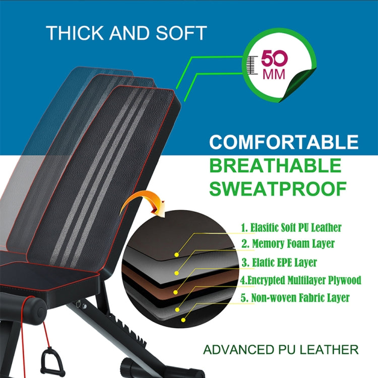 [US Warehouse] Household 7-speed Adjustable Multifunctional Sit-up Bench Abdominal Muscle Training Stool Weightlifting Bed