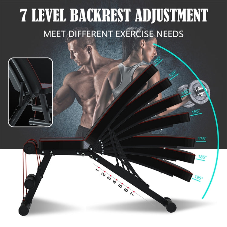 [US Warehouse] Household 7-speed Adjustable Multifunctional Sit-up Bench Abdominal Muscle Training Stool Weightlifting Bed