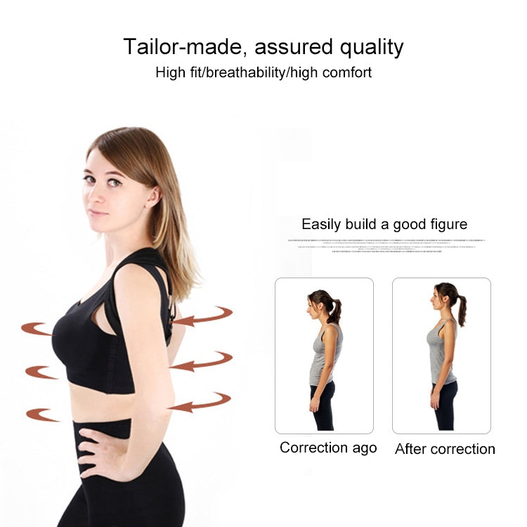 SMD-007 Adult Back Humpback Posture Correction Strap Fitness Shaping Correction Belt (Black)