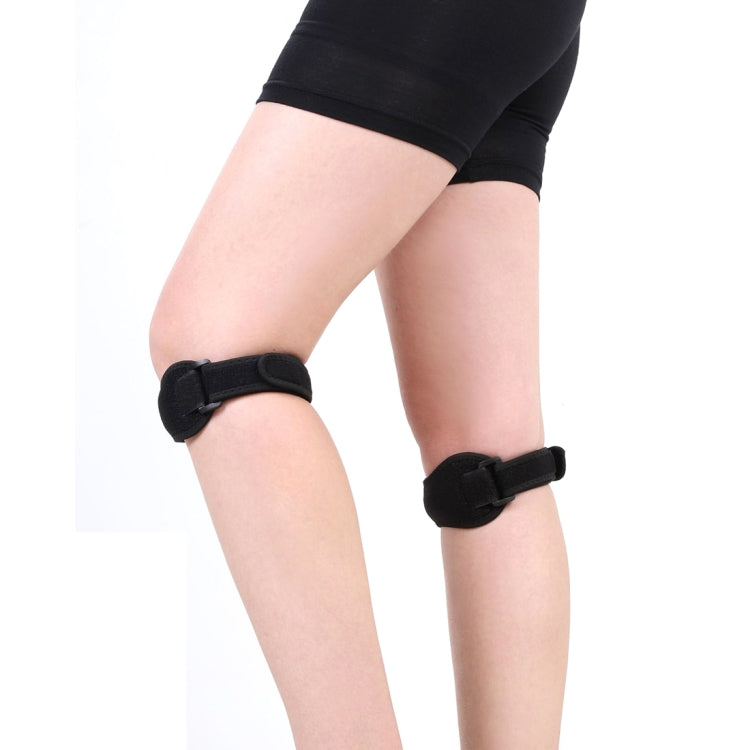 2 PCS SMD-0115 Outdoor Sport Shock Absorption Breathable Knee Protector Riding Silicone Patellar Belt(Black)