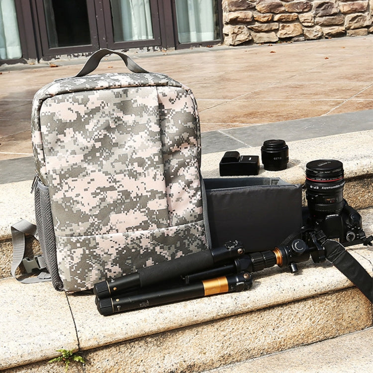 PVC Multifunctional Travel Camera Backpack with USB Charging Interface, Size: 43*30*16cm (Camo)