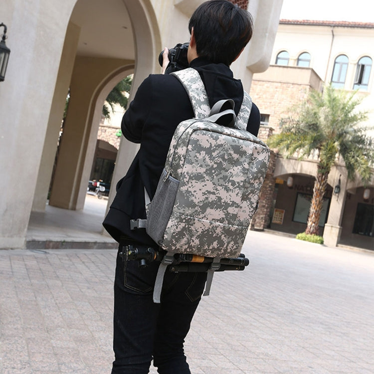 PVC Multifunctional Travel Camera Backpack with USB Charging Interface, Size: 43*30*16cm (Camo)