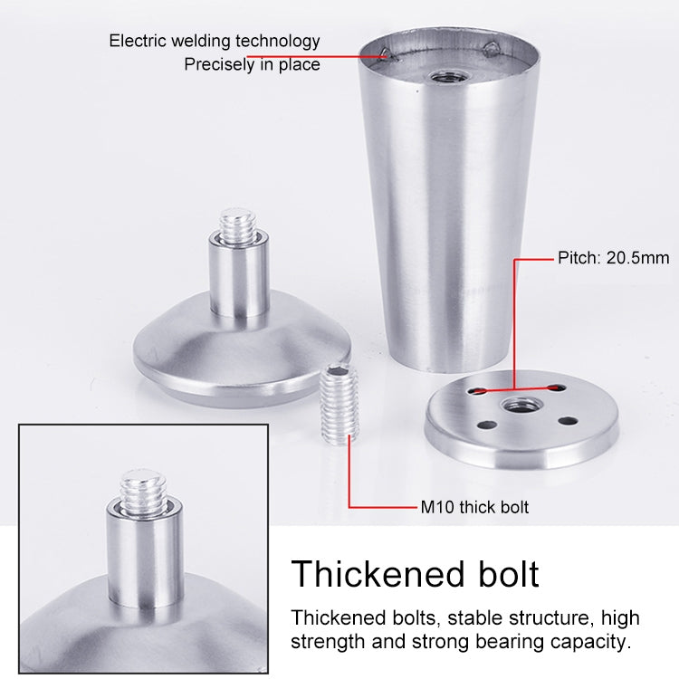 5 PCS Stainless Steel Thickened Adjustable Foot Cup Type Cupboard Foot, 120mm