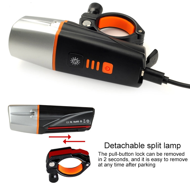 BC21 10W 400LM IP65 LED USB Charging Waterproof Bicycle Headlight