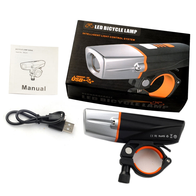 BC21 10W 400LM IP65 LED USB Charging Waterproof Bicycle Headlight
