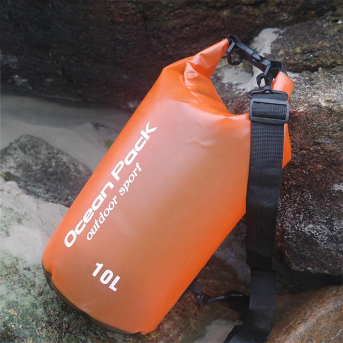 Outdoor Waterproof Single Shoulder Dry Bag Dry Sack PVC Barrel Bag, Capacity: 10L