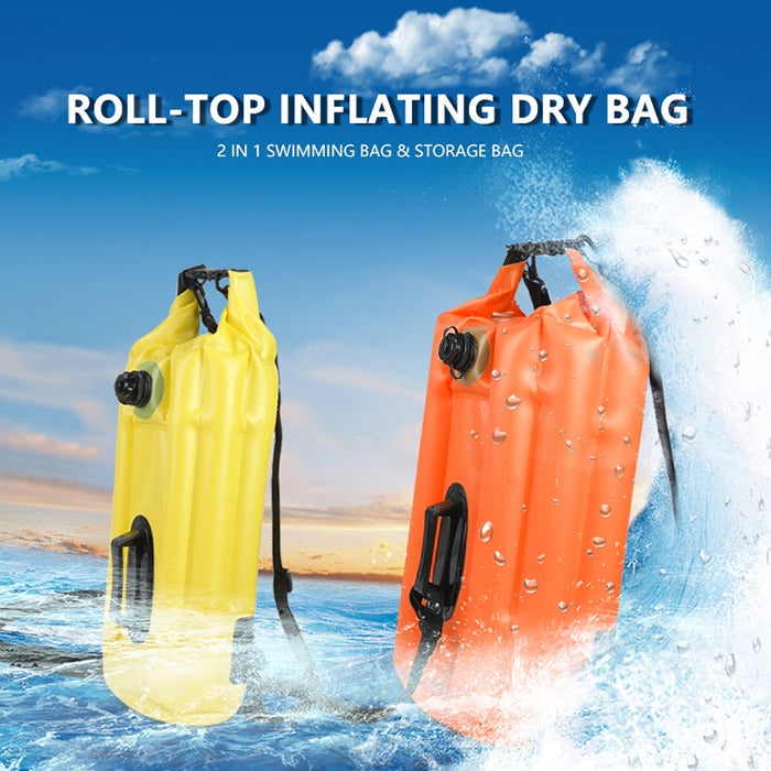 Outdoor Portable Waterproof Shoulder Bag Dry and Wet Separation Swimming Bag PVC Inflatable Bag, Capacity: 18L