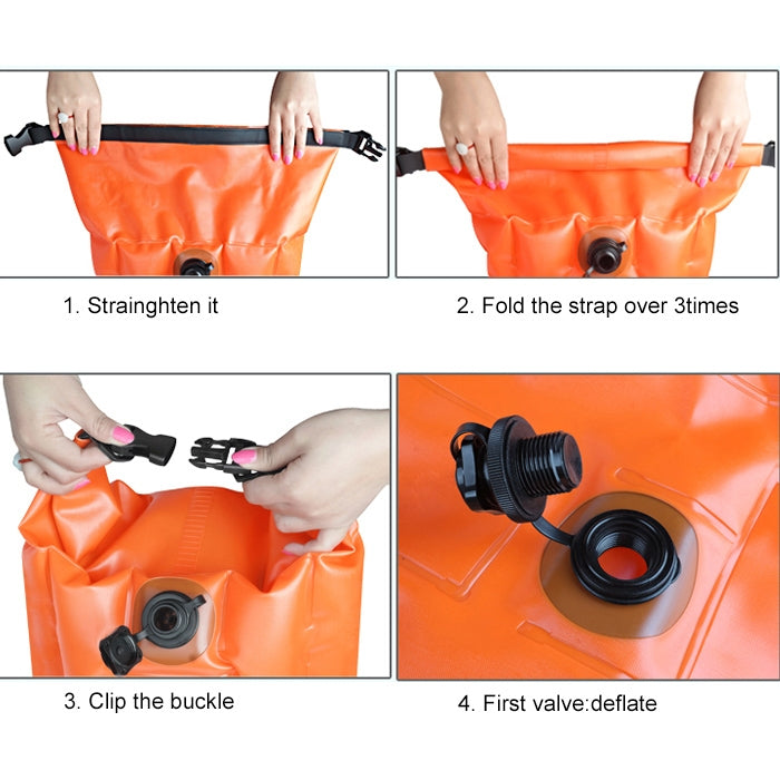Outdoor Portable Waterproof Shoulder Bag Dry and Wet Separation Swimming Bag PVC Inflatable Bag, Capacity: 18L
