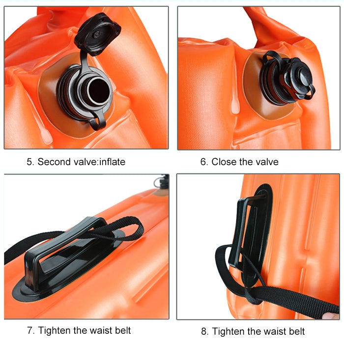 Outdoor Portable Waterproof Shoulder Bag Dry and Wet Separation Swimming Bag PVC Inflatable Bag, Capacity: 18L