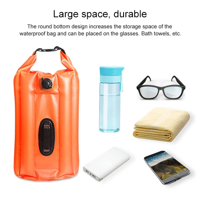 Outdoor Portable Waterproof Shoulder Bag Dry and Wet Separation Swimming Bag PVC Inflatable Bag, Capacity: 18L