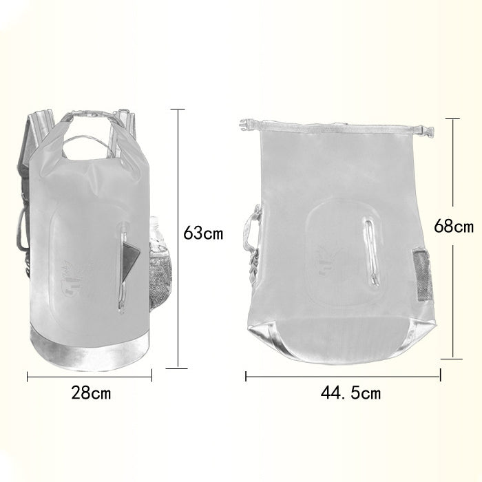 Outdoor Waterproof Dry Dual Shoulder Strap Bag Dry Sack Trekking Backpack