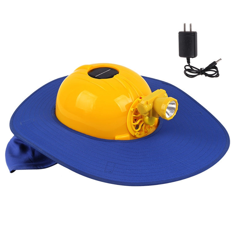 Solar Charging Safety Helmet with Fan & LED Light & Sunshade Outdoor Hard Hat