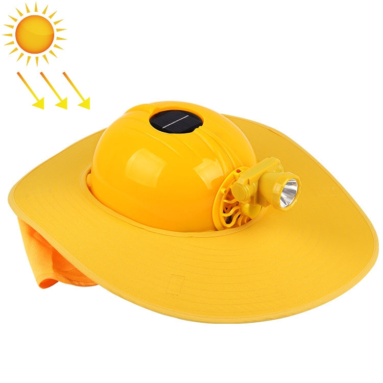 Solar Charging Safety Helmet with Fan & LED Light & Sunshade Outdoor Hard Hat