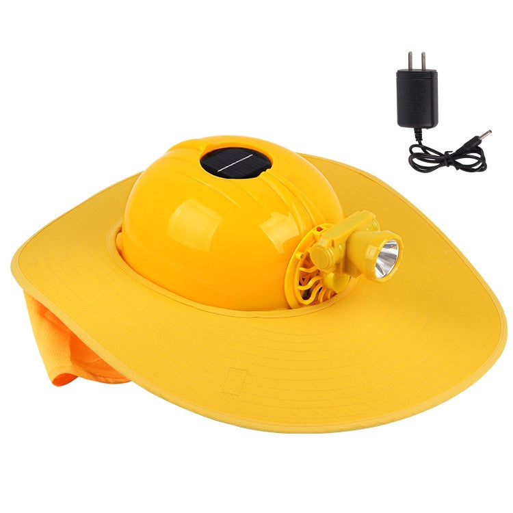 Solar Charging Safety Helmet with Fan & LED Light & Sunshade Outdoor Hard Hat
