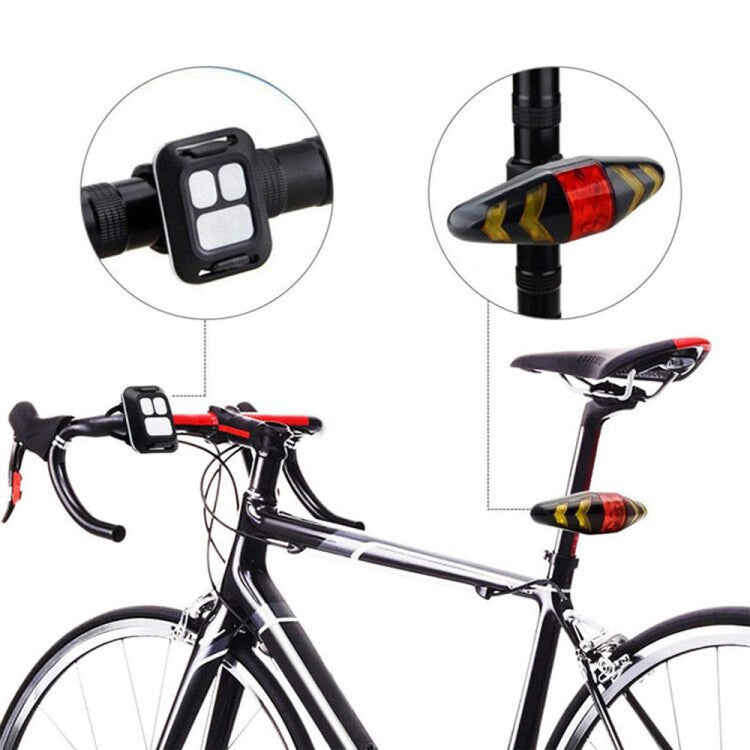 Bicycle Tail Light Intelligent Wireless Remote Control Turn Signal Warning Light, Battery Models
