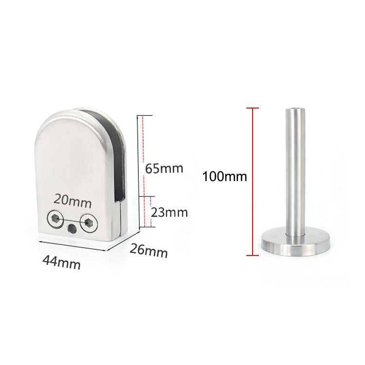 304 Stainless Steel Glass Fish Mouth Support Rod Fixing Clip with 14x100mm Rod, Specification: L