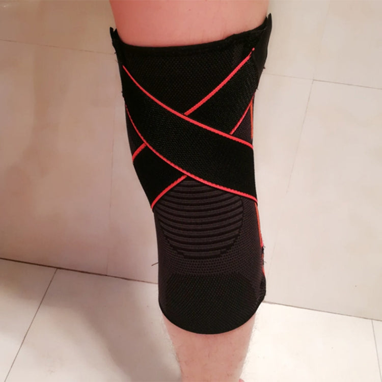 Sports High Elastic Shockproof Non-slip Silicone Knee Support Guards with Pressure Strip Size: M