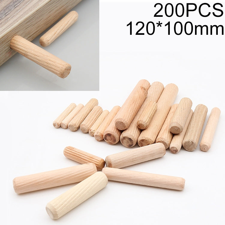 200 PCS Eucalyptus Round Dowel Tie Plug Furniture Connector, Size: 120x100mm