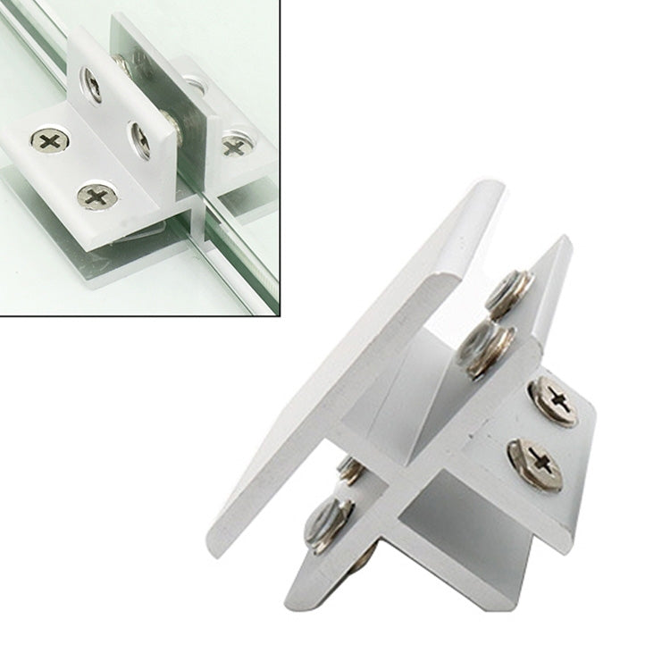 3 PCS Aluminum Alloy Glass Combination Clamp Cabinet Partition Fixing Clip, T-type Cliped 10-12mm