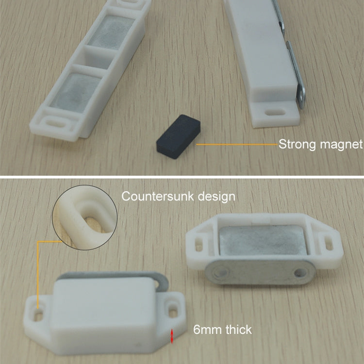 20 PCS Plastic Strong Magnetic Cupboard Door Suction Wardrobe Bookcase Home Accessories, Size: L