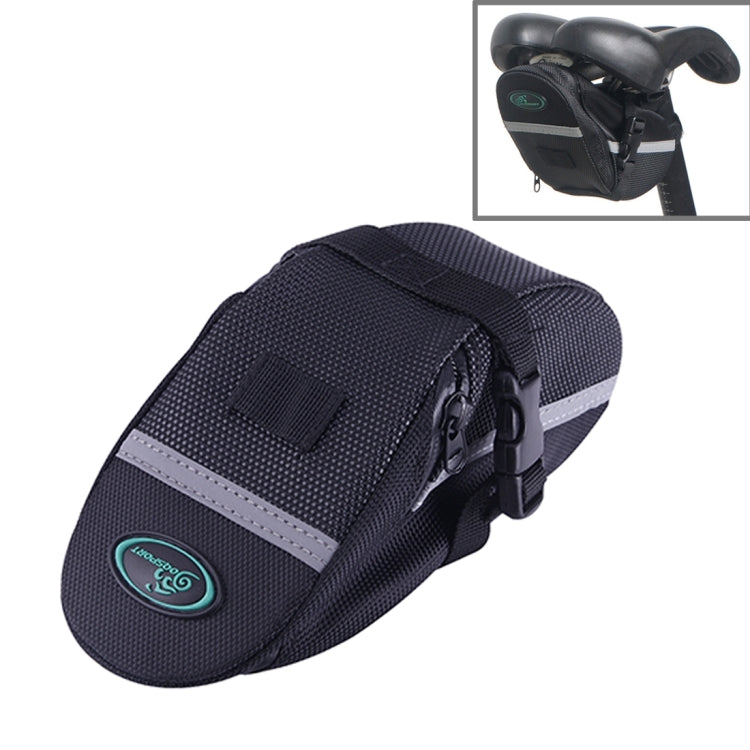 OQSPORT Bicycle Waterproof Seat Tail Bag Mountain Road Bike Saddle Bag with Waterproof Zipper & Quick Release Buckle & Tail Light Installation Rope, Size: 21x9x7cm(Black)