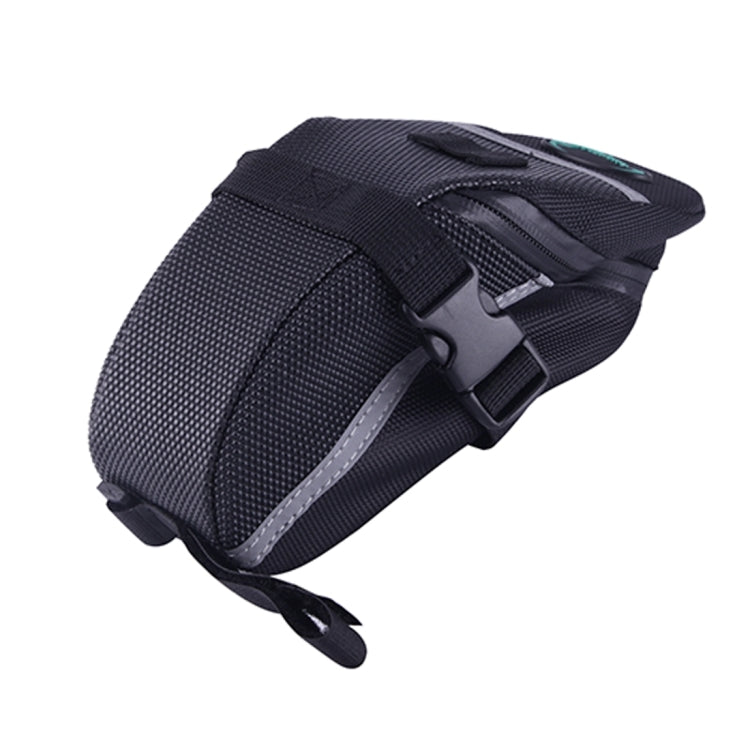 OQSPORT Bicycle Waterproof Seat Tail Bag Mountain Road Bike Saddle Bag with Waterproof Zipper & Quick Release Buckle & Tail Light Installation Rope, Size: 21x9x7cm(Black)