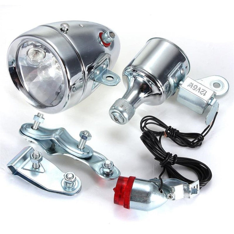 Bicycle Generator Modified Grinding Lamp Retro Headlight + Taillight, 12V 6W