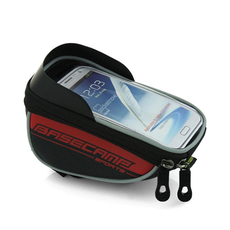 BaseCamp BC-305 Bicycle Phone Bags Mountain Road Bike Front Head Top Frame Handlebar Bag with Transparent Window & Sun Visor for 5.8 Inch 15x8cm and Below Smartphones