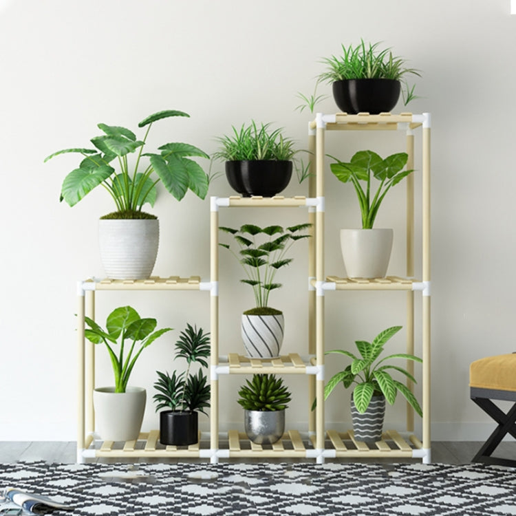 Balcony Living Room Multi-layer Solid Wood Flower Stand Potted Planting Shelves (Standard Style)