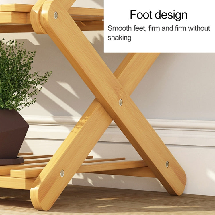 4-Layer Balcony Living Room Collapsible Solid Wood Flower Stand Potted Planting Shelves, Length: 100cm