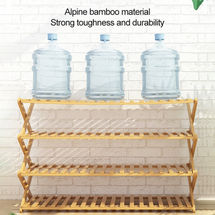 4-Layer Balcony Living Room Collapsible Solid Wood Flower Stand Potted Planting Shelves, Length: 100cm