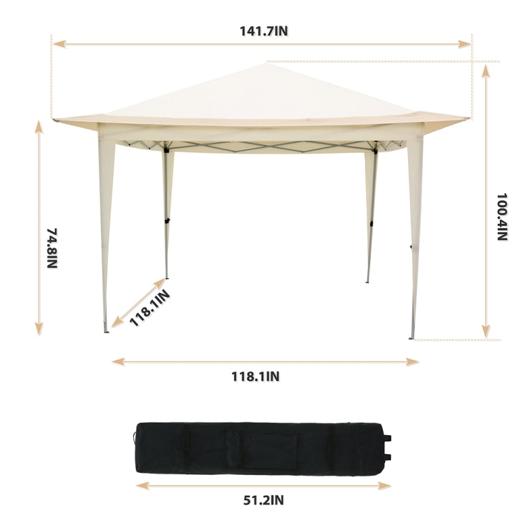 [US Warehouse] 3.6x3.6m Portable Outdoor Foldable Gazebo Tent Awning (Beige)