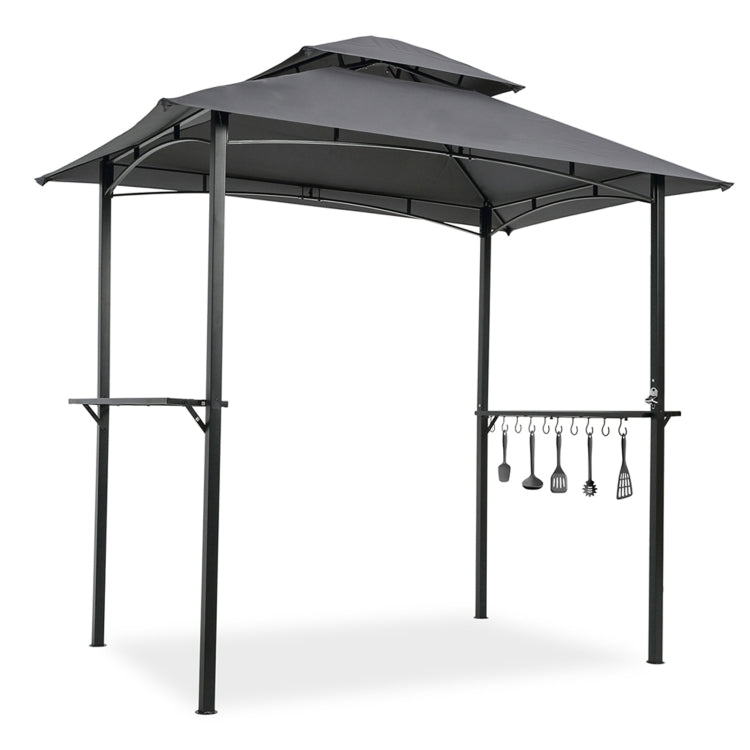 [US Warehouse] 8x5Ft Portable Outdoor Barbecue Gazebo Shelter Tent (Grey)